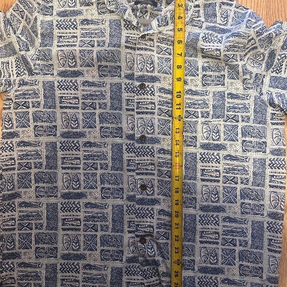 Blue Patterned Men's Shirt Havana Jim Size Large - Picture 7 of 7